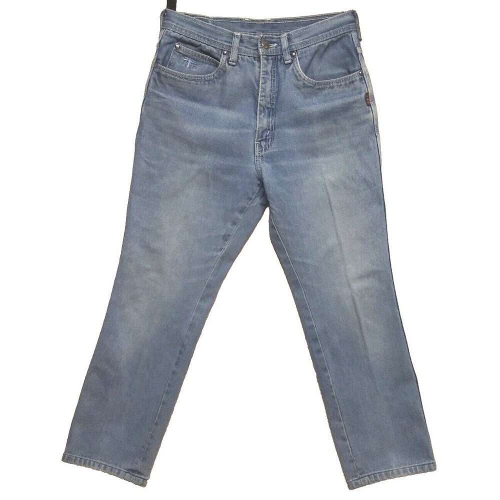 Sergio Valente Jeans Vintage 80s Western Longhorn Light Blue Mens 30x26 (Altered